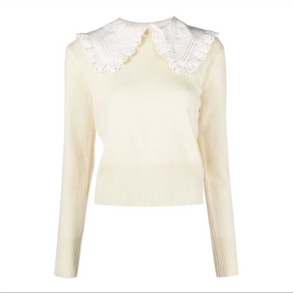 Tweed Pilgrim Collar Sweater